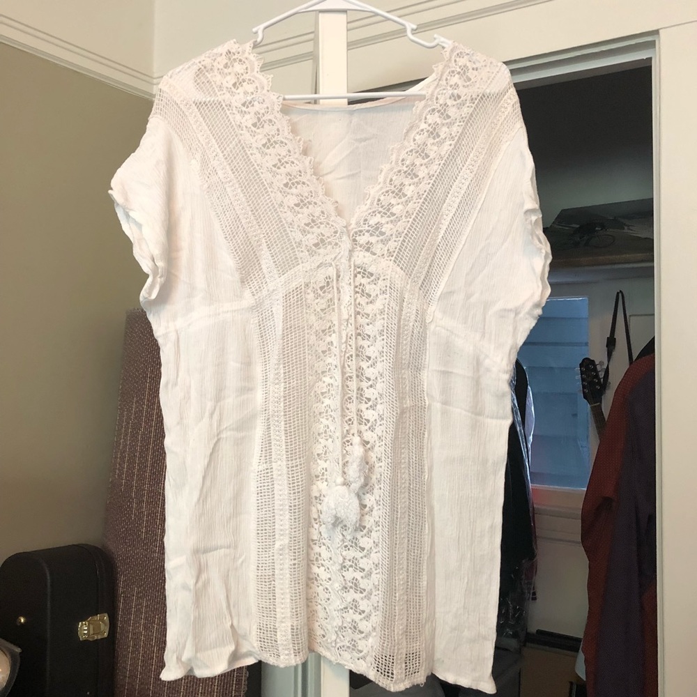 White Swimsuit Coverup